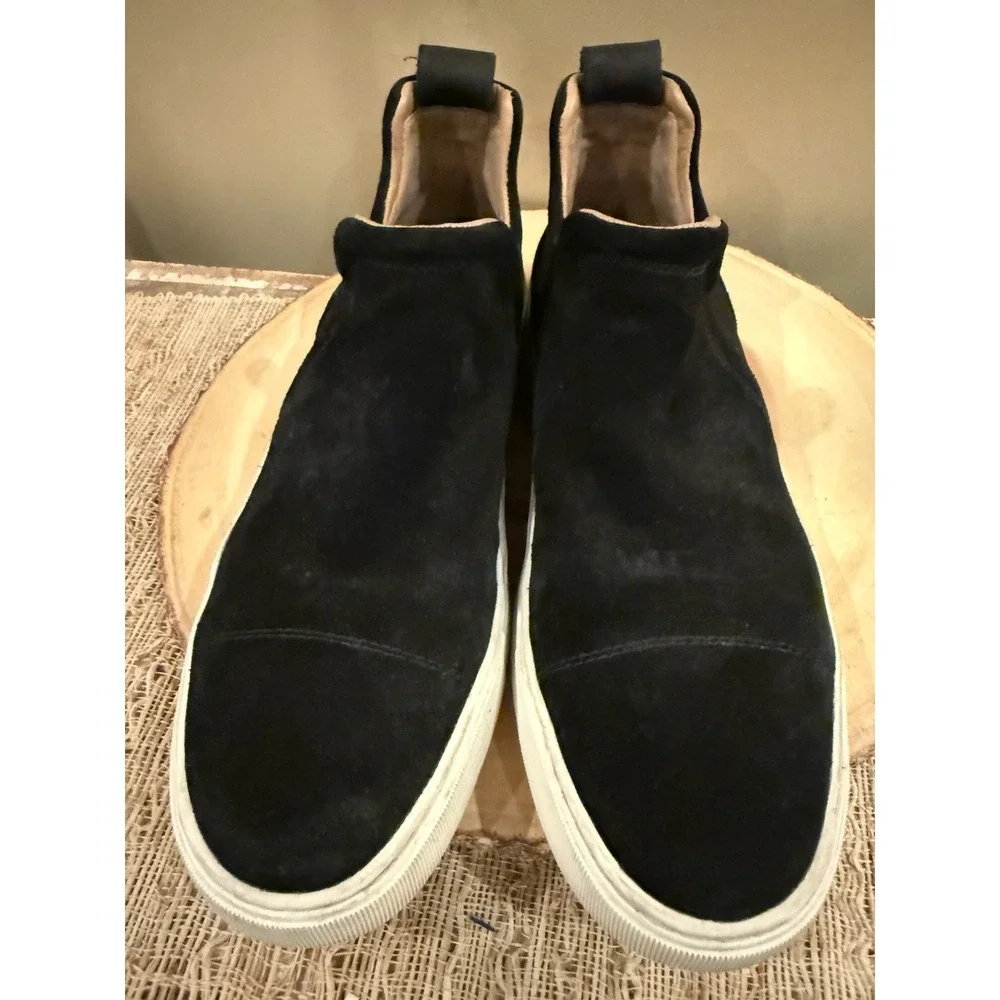 Vince Lucio Chelsea‎ Boots Mens 10.5 Shoes Black Suede Cap Toe Slip On
